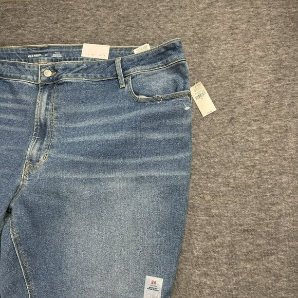 Old Navy Womens Mid-Rise Skinny Jeans Size 26 Light Blue Faded Plus size New - Picture 4 of 9